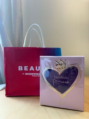Vera Wang Princess Pink Box with Purple Heart and Gold Crown